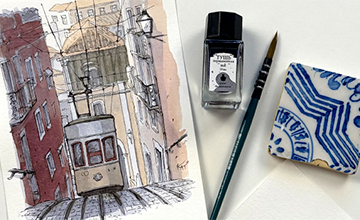 Travel-cкетчинг: чернила и тушь