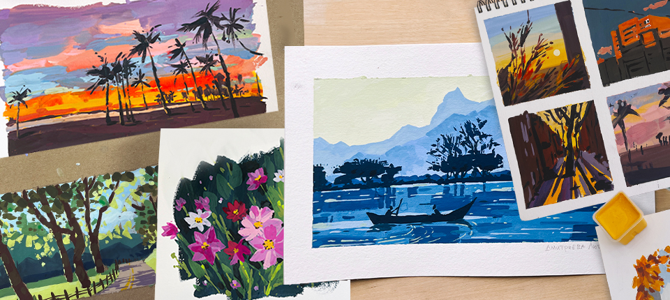 Гуашь. Базовый курс