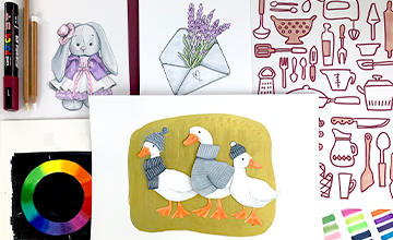 Шаг 1: начинаем с нуля. Базовые основы рисунка и иллюстрации маркерами