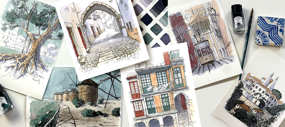 Travel-cкетчинг: чернила и тушь