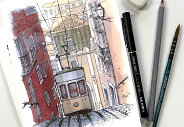 Подъёмник в Лиссабоне. Цвет