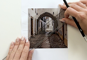 Ворота и улица в Марвау. Перспектива