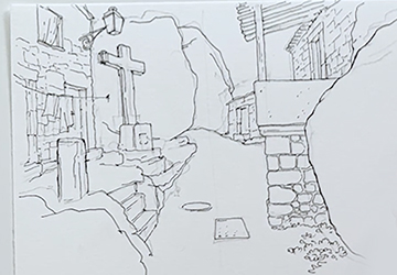 Деревня Монсанту. Линейный рисунок