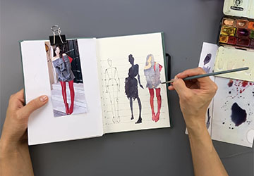 Девушка в красных колготках