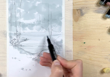 Пасмурное лесное озеро. Базовый нейтральный слой