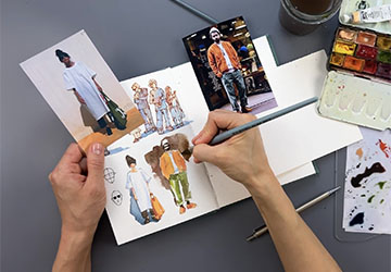 Скетчи стоящих прямо людей