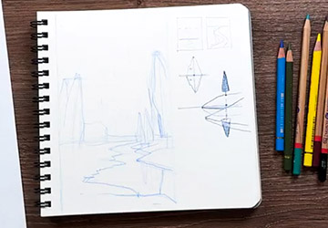 S-образная композиция. Северное сияние. Построение