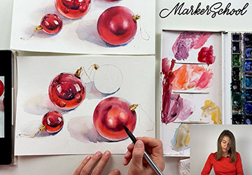 Матовые фактуры в акварели