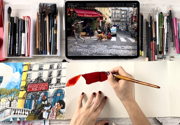 Персонажи у кафе. Часть 1 (композиция)