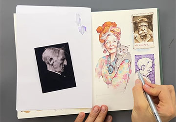 Профиль мужчины. Фон в графике