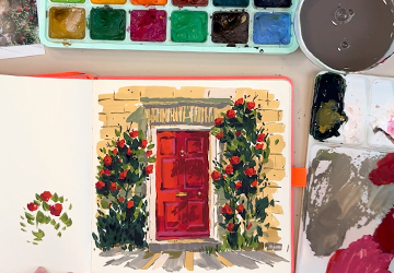 Городской скетчинг. Архитектурный фрагмент