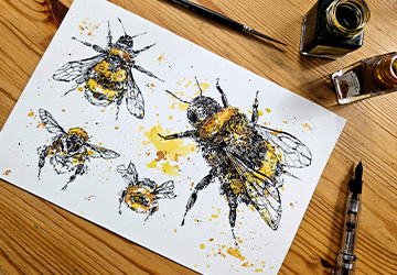 Шмели. Штриховка, фактуры и объём