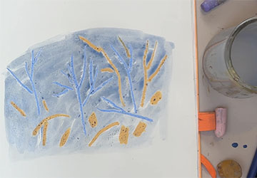 Масляная пастель и акварель