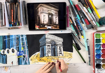 Триумфальная арка. Часть 2 (тени, детали и транспорт)