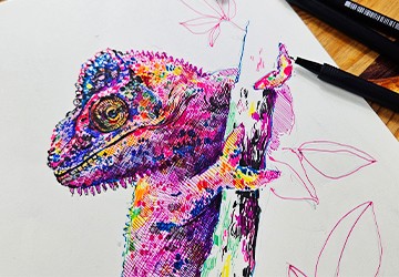 Хамелеон. Работа с цветом. Колористика