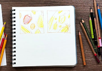 Фрукты-овощи. Анализ референса и выбор композиционного решения