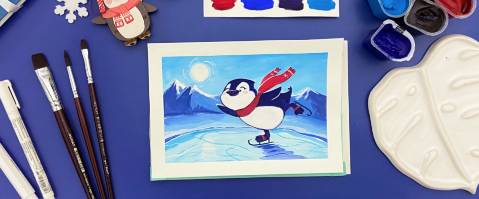 Пингвин на коньках