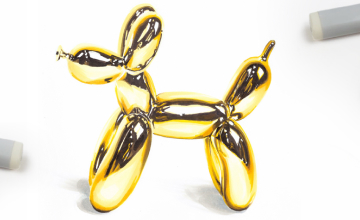 Золотая скульптура Balloon Dog от Jeff Koons
