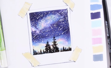 Рисуем ночное небо