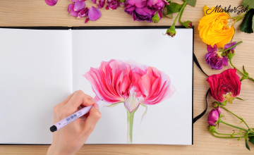 Рисуем пурпурную розу