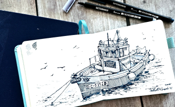 Лодочка двумя цветами