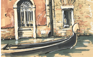 Гондола в Венеции. Крафт.