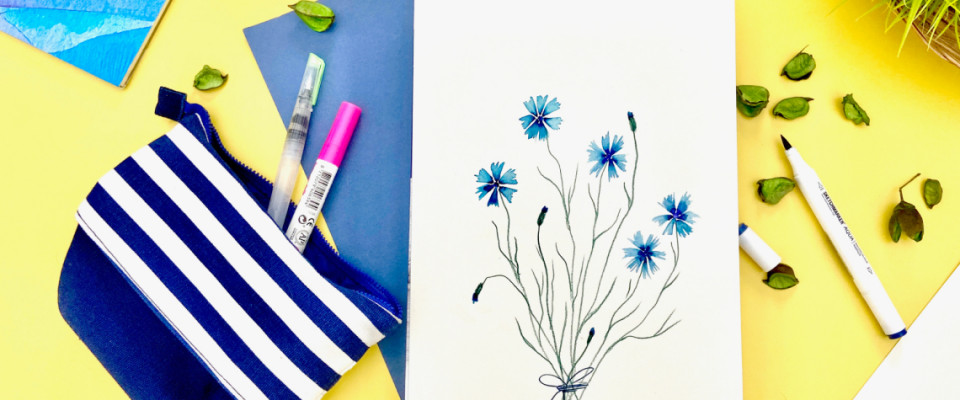 Рисуем васильки: просто и выразительно