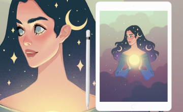 ДЕВУШКА "НОЧЬ", иллюстрация в Procreate