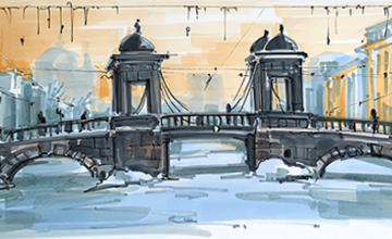 Зимний закат в Санкт-Петербурге