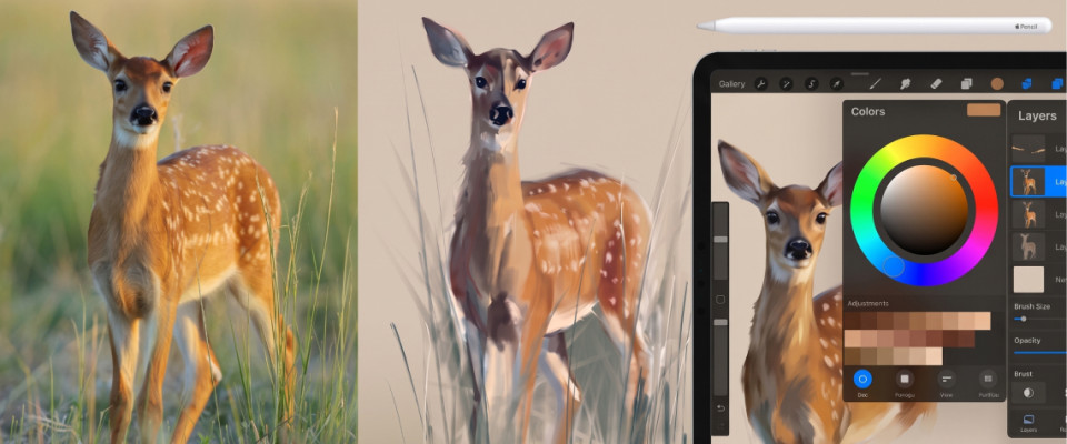 Рисуем олененка | Procreate
