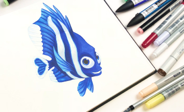 Рисуем рыбку из м/ф «В поисках Немо»