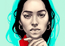 Графический портрет девушки