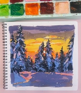 БЕСПЛАТНЫЙ МАСТЕР-КЛАСС "ЗИМНИЙ ПЕЙЗАЖ"